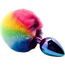 Анальная пробка Wooomy Filippi L с пушистым хвостиком диаметр 4 см длина 9 см