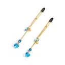 Затискачі для сосків Art of Sex - Crystal Heart Blue, золото