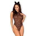 Сексуальний боді Obsessive Leocatia teddy леопардовий L/XL