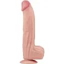 Фалоімітатор LoveToy Sliding-Skin Dual Layer Dong King Sized 31 см тілесний
