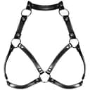 Портупея на груди Obsessive A740 harness black, штучна шкіра