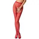 Эротические колготки-бодистокинг Passion S010 red с доступом геометрический рисунок S/M/L