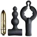 Вибронабор Rocks Off Silhouette - Be Mine: анальный стимулятор, эрекционное кольцо и вибропуля