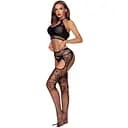 Бодістокінг JSY 7961 топ та колготки з доступом імітація гумки та підв'язок One size