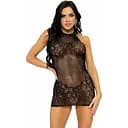 Откровенное мини-платье Leg Avenue Rhinestone halter mini dress Black One size