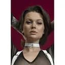 Чокер с колечком для поводка Feral Feelings - Choker, натуральная кожа, Белый