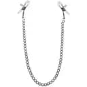 Затискачі для сосків з ланцюжком Feral Feelings - Nipple clamps Classic, срібло/білий