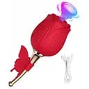 Вакуумний стимулятор клітора з вібрацією Boss Series Flirting Partner червоний