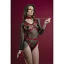 Поводок Feral Feelings - Chain Leash красный, металлическая цепь с кожаной петлей и карабином