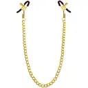 Затискачі для сосків з ланцюжком Feral Feelings - Nipple clamps Classic, золото/чорний