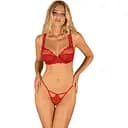 Комплект білизни Obsessive Lonesiay S/M червоний