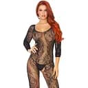 Бодістокінг Leg Avenue Swirl Lace Bodystocking One size Black ажурна тканина доступ