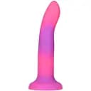 Фалоімітатор Addiction Rave 8″, що світиться в темряві, Glow in the Dark Dildo Pink Purple, 20,3 см