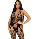 Бодістокінг з відкритим доступом Leg Avenue Net suspender bodystocking One size Black мереживо