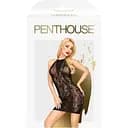 Міні-сукня Penthouse Cautious Cat Black, мереживо, вставка в зоні декольте, виріз на спині XL