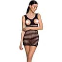 Бодистокинг-платье с открытой грудью Passion BS092 black One size