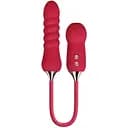 Пульсатор із вакуумним стимулятором KisToy Cathy White на гнучкому зчіпці Red