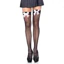 Панчохи-сітка з атласним бантиком Black With Bow Pink