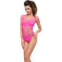 Бодистокинг Passion BS035 pink боди имитация топа и трусиков S/M/L