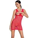 Бодістокінг-сукня з відкритими грудьми Passion BS092 red One size