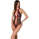 Сітчасте боді з мереживом на грудях Passion Satara Body S/M red