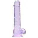 Фалоімітатор Realrock Crystal Clear Dildo Realistic 8 21 см фіолетовий