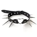 Чокер серце з великими шипами, із натуральної шкіри Art of Sex - Crystal