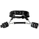 Кожаный пояс с наручниками Art of Sex - Kasta, Черный L-2XL