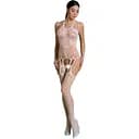 Бодистокинг Passion ECO BS002 с доступом имитация подвязок абстрактный рисунок S/M/L white