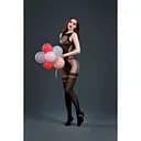 Бодистокинг с доступом Moonlight Model 14 Black рисунок в виде боди и чулок на подвязках открытая One size