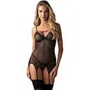 Комплект корсет і стрінги Obsessive Novenes XL/2XL чорний