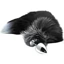 Металлическая анальная пробка Лисий хвост Alive Black And White Fox Tail L диаметр 3.9 см