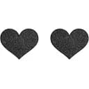 Наклейки на соски Bijoux Indiscrets Flash Glitter Pasties Heart 2 шт. чорний