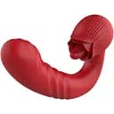 Вібратор B-Series Cute Rose Thrusting 16 см (червоний)