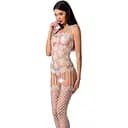 Бодістокінг Passion BS067 комбінезон імітація панчох і топа на бретелях S/M/L white