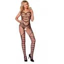 Чорний ажурний бодістокінг зі складним вертикальним плетінням Casmir CA004 One size