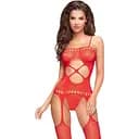 Бодістокінг з геометричним візерунком HOT NIGHTFALL червоний Penthouse xl