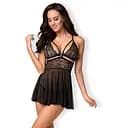 Пеньюар Obsessive 838-BAB-1 XXL чорний