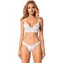 Комплект еротичної білизни: бюстгальтер і стрінги Obsessive Heavenlly M/L білий