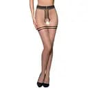 Колготки тілесні з відкритим доступом контрастна подвійна гумка Tiopen 015 beige (20 den) - P 1/2