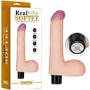 Реалистичный вибратор Lovetoy Real Softee Vibrator With Balls Flesh 17 см телесный