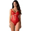 Боди Obsessive Aliosa L/XL красный