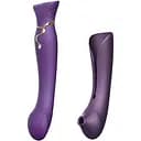 Смарт-вібратор 3 в 1 Zalo Queen Twilight Purple пульсуюча перлина та вакуум кристал Swarovski