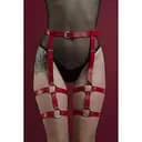 Гартеры Feral Feelings - Garter, натуральная кожа, Червоний