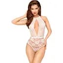 Еротичний боді з глибоким вирізом TOXIC POWDER білий Penthouse m/l