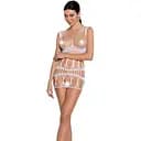 Бодистокинг-платье Passion BS089 white мини плетение в виде паутины One size