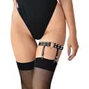 Гартер на ногу серце із шипами з натуральної шкіри Art of Sex Amber (1 шт.)