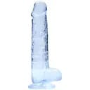 Фалоімітатор RealRock Crystal Clear 8" 21 см (блакитний)