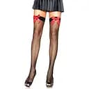 Панчохи-сітка з атласним бантиком Black With Bow Red