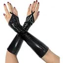 Виниловые миттинки Art of Sex - Lora короткие цвет черный S